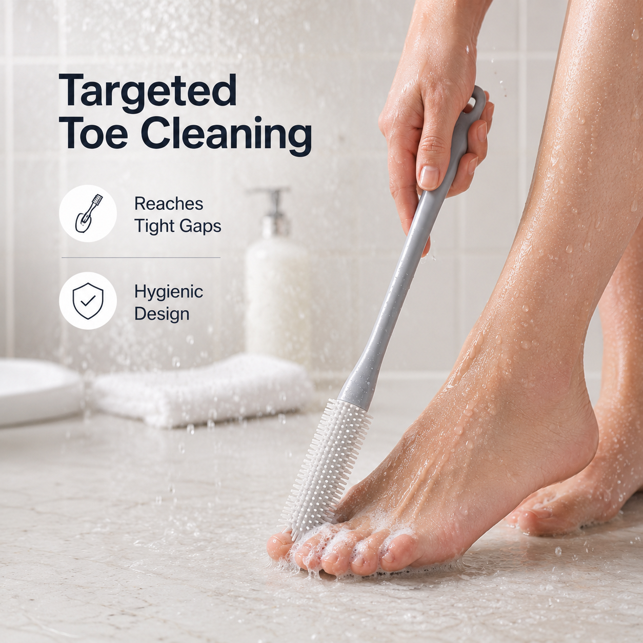 Toe Cleaning Brush Foot Scrubber