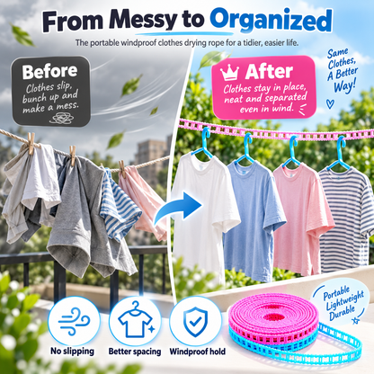Portable Windproof Drying Rope