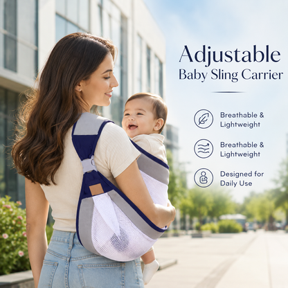 Adjustable Baby Sling Carrier – Lightweight Breathable Mesh👩🏻‍🍼