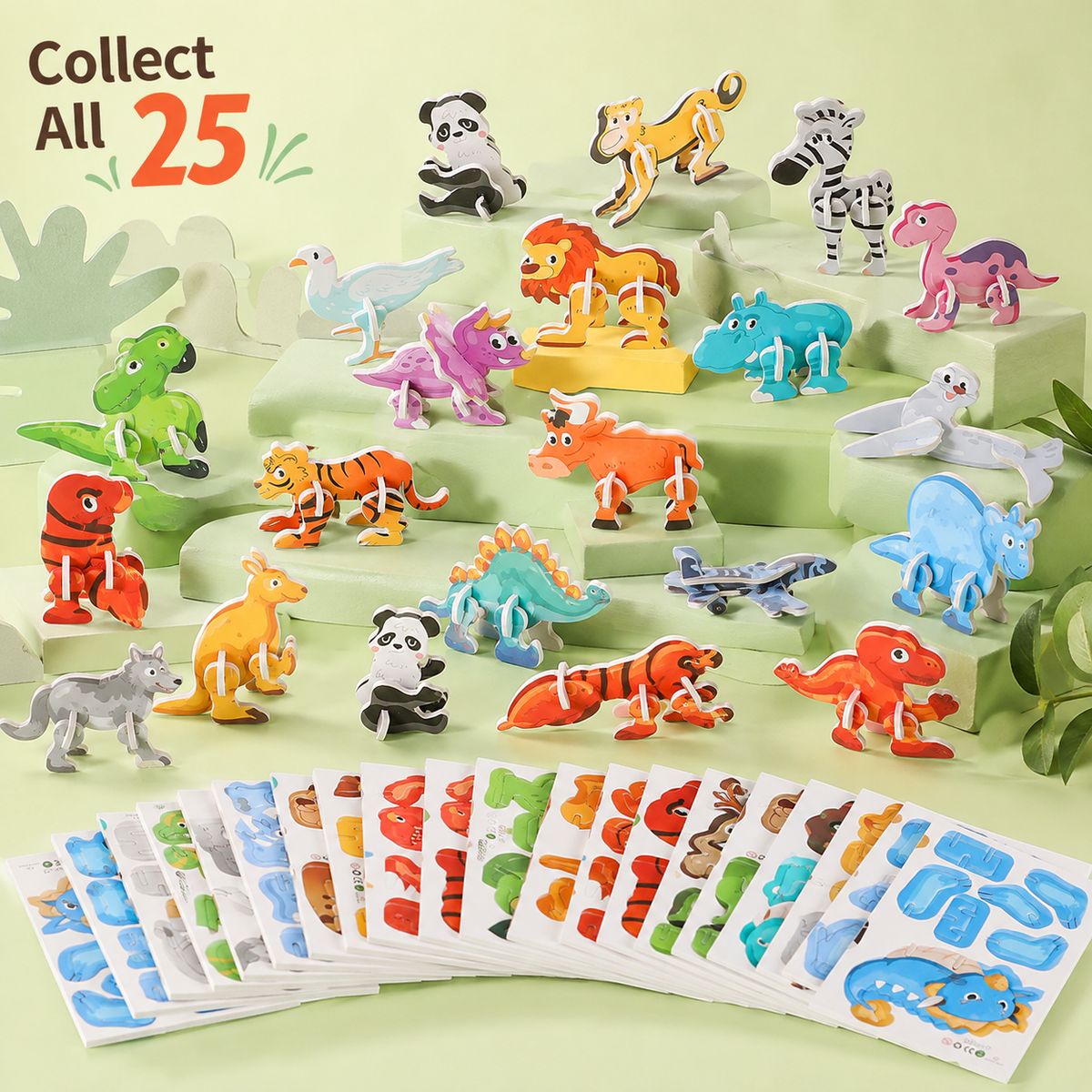 Re Useable Educational 3D Cartoon Puzzle