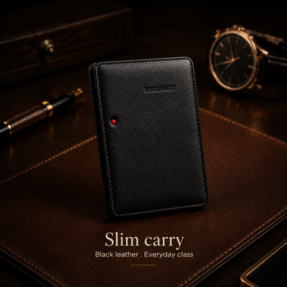 Premium MAG Black Leather Magnetic Wallet