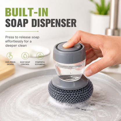 Dish Cleaning Soap Dispensing Scrubber Brush