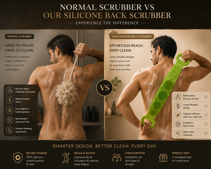 2-in-1 Silicone Back Scrubber and Bath Brush