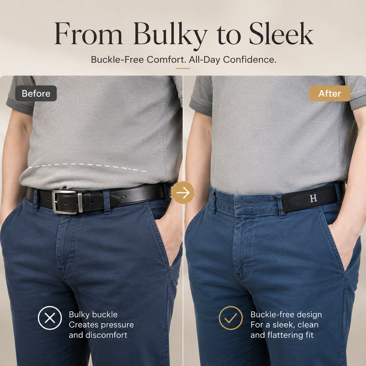 Premium Buckleless Elastic Belt