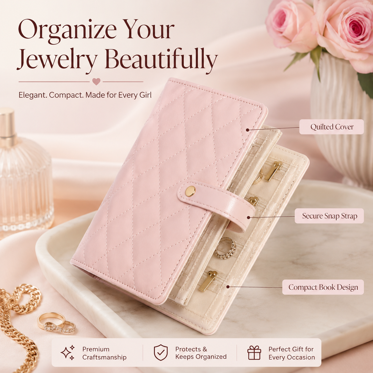 Elegant Jewelry Book Organizer