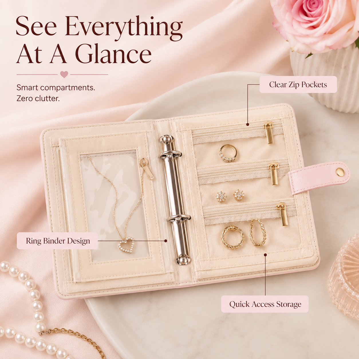 Elegant Jewelry Book Organizer