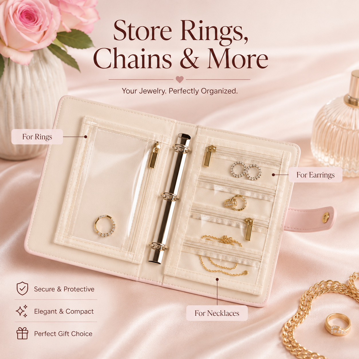 Elegant Jewelry Book Organizer