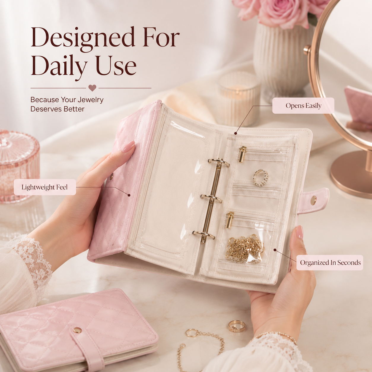 Elegant Jewelry Book Organizer