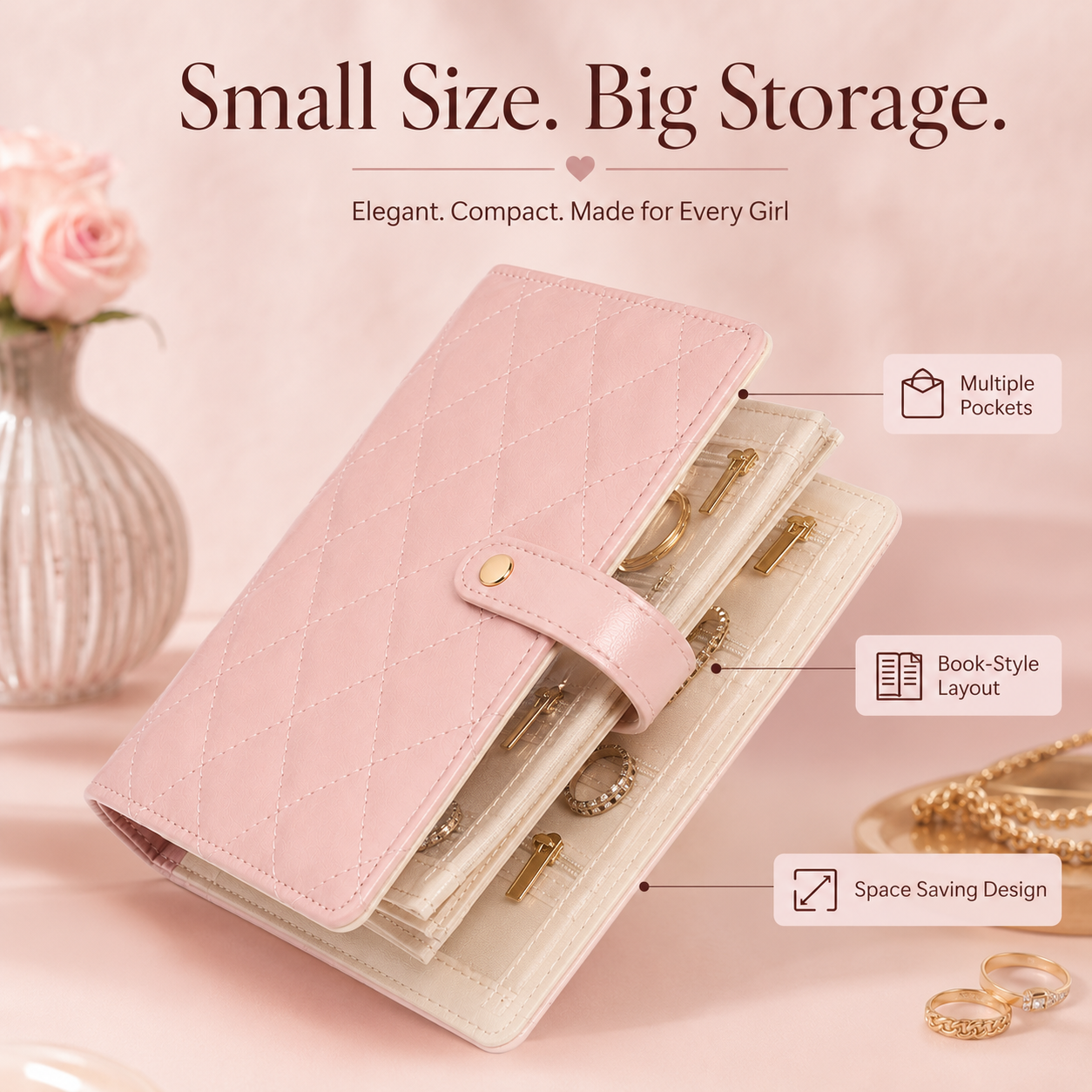 Elegant Jewelry Book Organizer