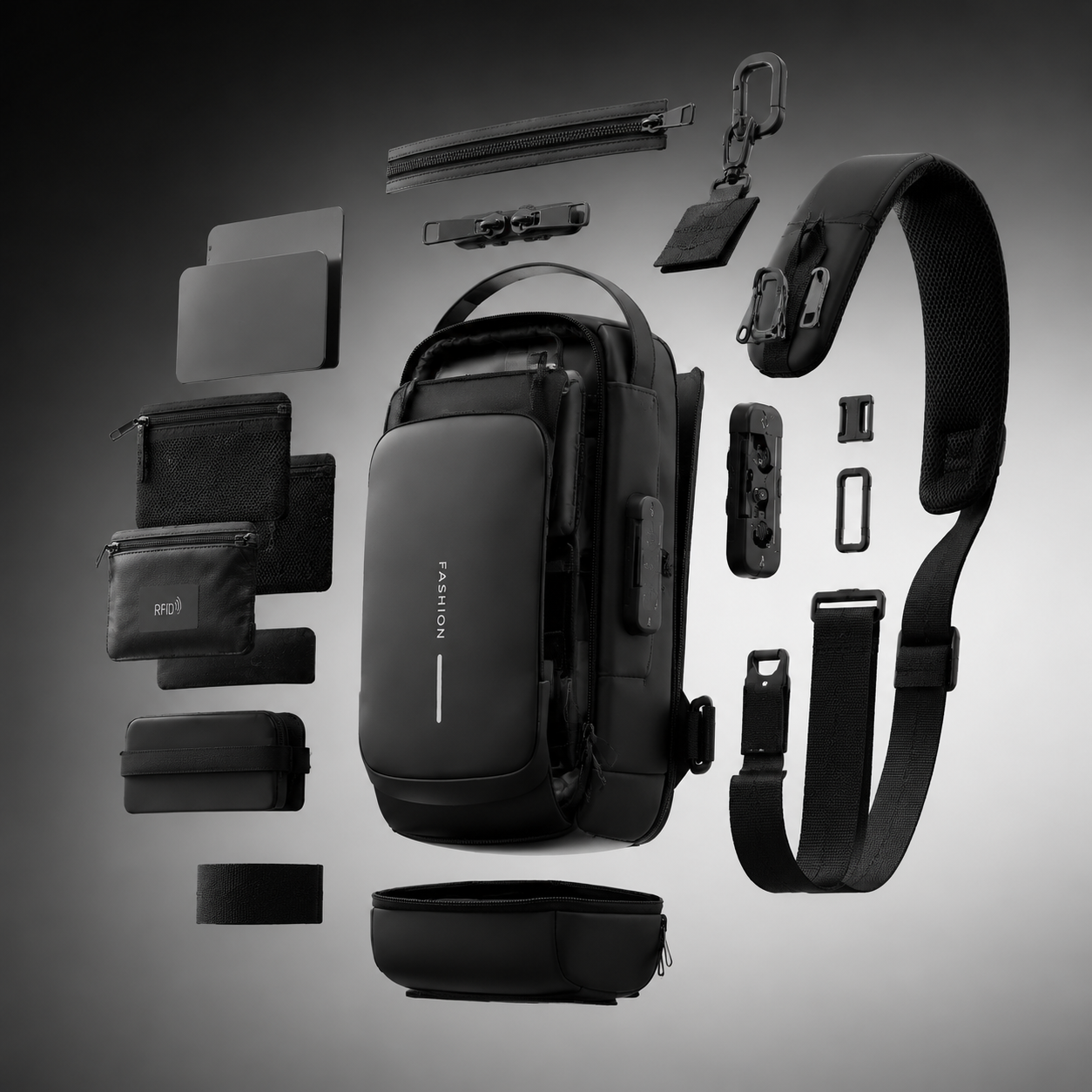 7 in 1 ANTI THEFT CROSSBODY BAG