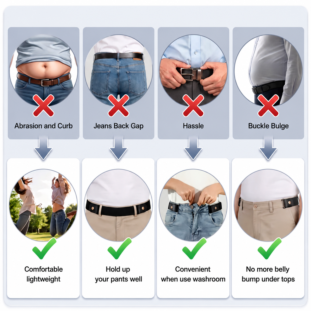 Unisex Elastic No Buckle Belt