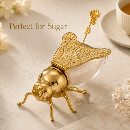 Imperial Bee Shaped Honey & Sugar Jar ( With Spoon) Stainless Steel
