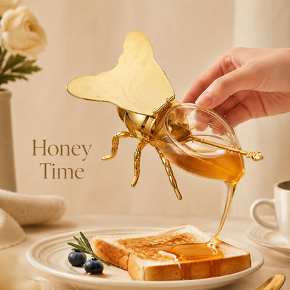 Imperial Bee Shaped Honey & Sugar Jar ( With Spoon) Stainless Steel