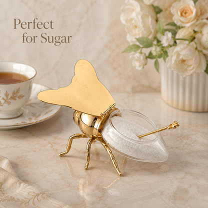 Imperial Bee Shaped Honey & Sugar Jar ( With Spoon) Stainless Steel