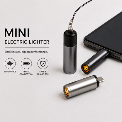 USB‑C Rechargeable Windproof Electric Lighter – Travel & Outdoor Friendly