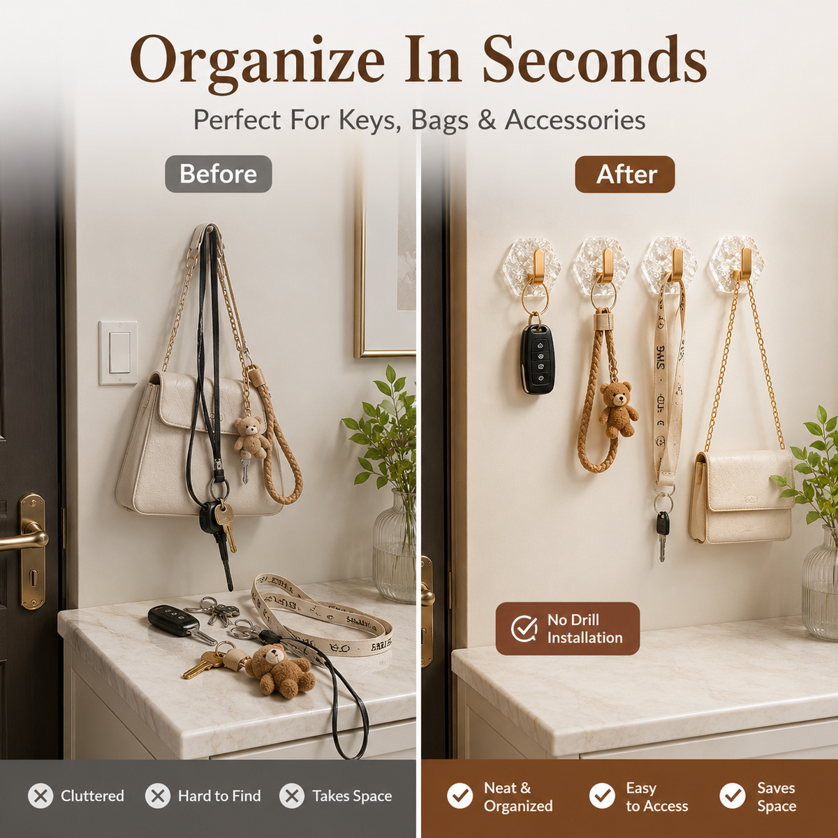 CrystalHold™ Wall Hooks