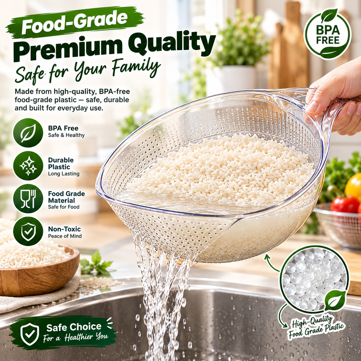 RinseEase™ Multipurpose Rice Washing & Draining Bowl 🍚💧