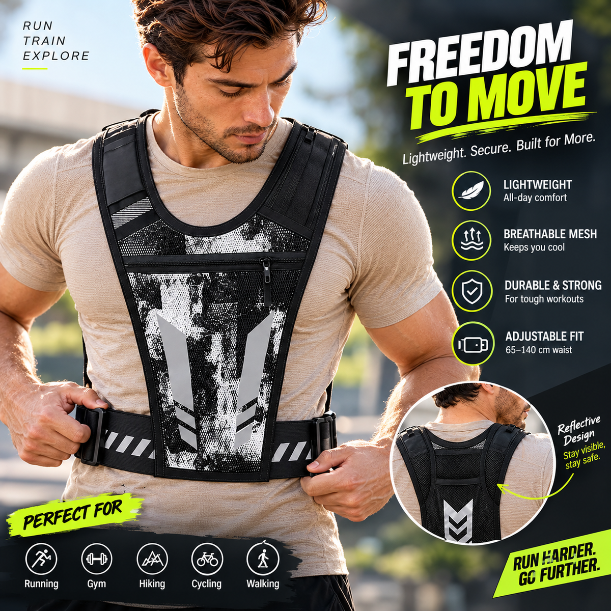 RunFree™ Hands-Free Running Storage Vest