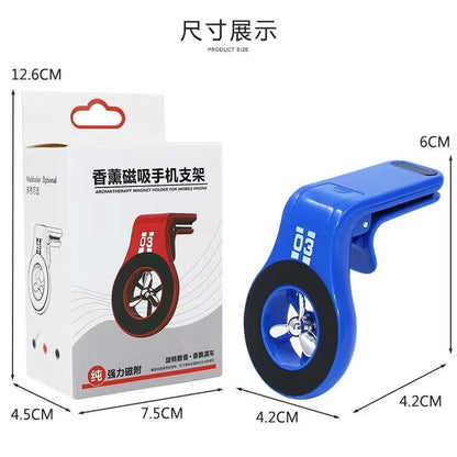 Car Fan Moving Air Freshner + Phone Holder