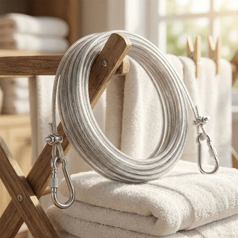 Premium Stainless Steel PVC Coated Clothesline  Heavy-Duty Rust-Resistant Drying Wire