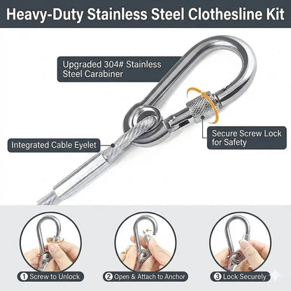 Premium Stainless Steel PVC Coated Clothesline  Heavy-Duty Rust-Resistant Drying Wire
