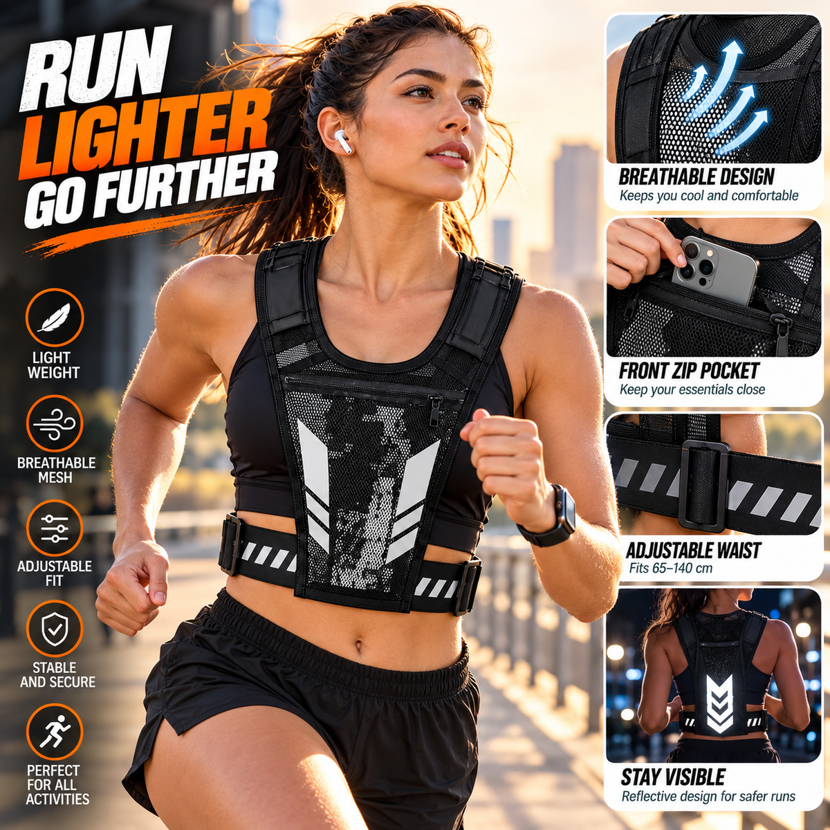 RunFree™ Hands-Free Running Storage Vest