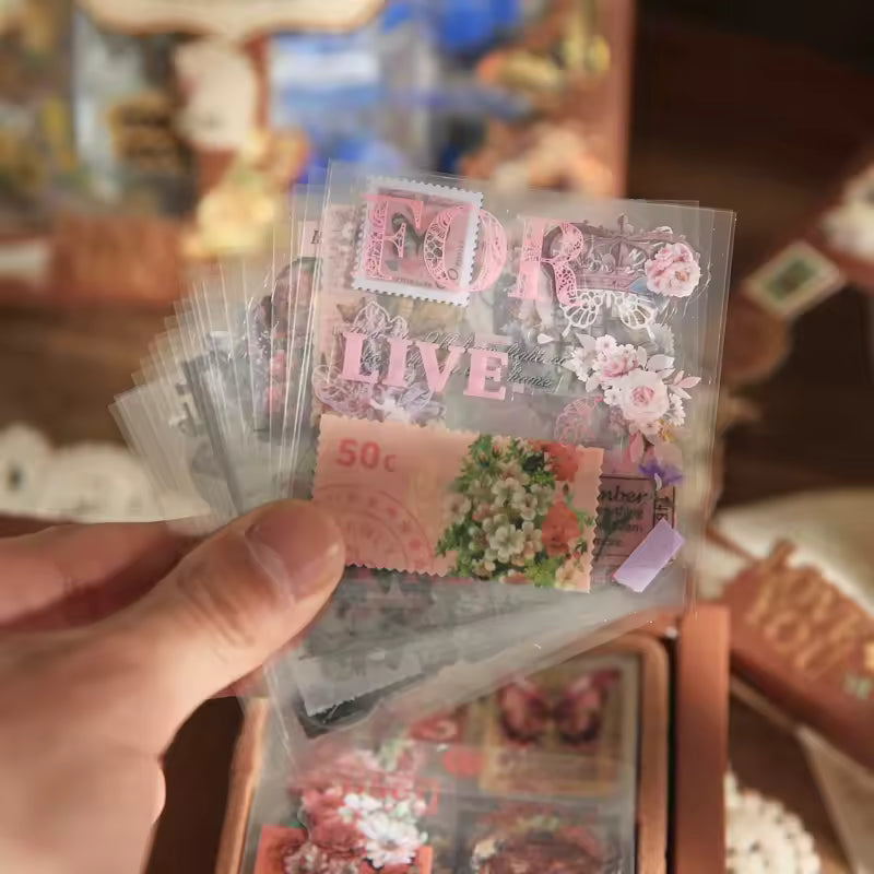 Vintage Gift Box Stickers Creative DIY Ledger Stickers