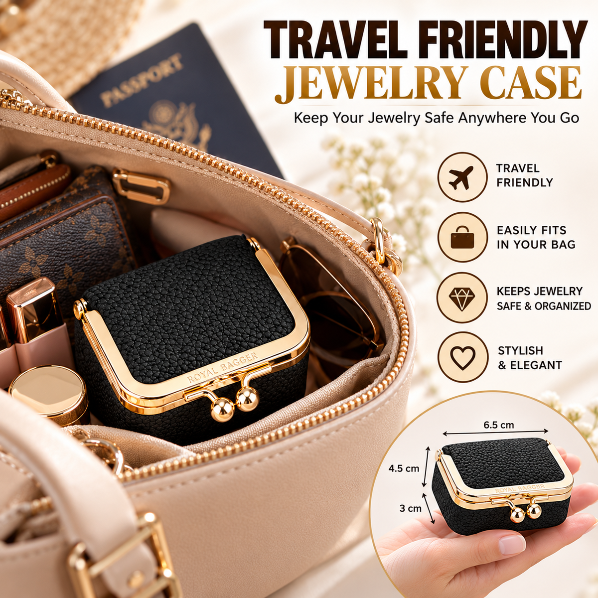 LuxeNest™ Mini Leather Jewelry Organizer