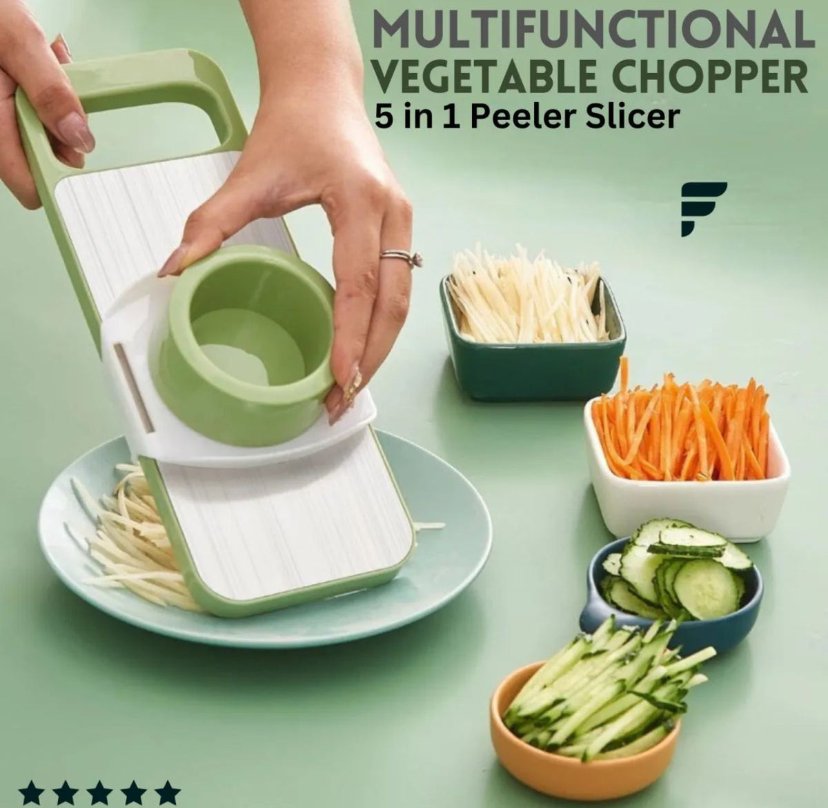 5 in 1 Vegetable slicer Stainless Steel Chopper