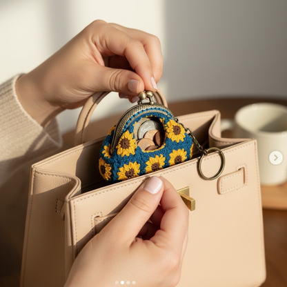 Handmade Mini Crochet Keychain Purse