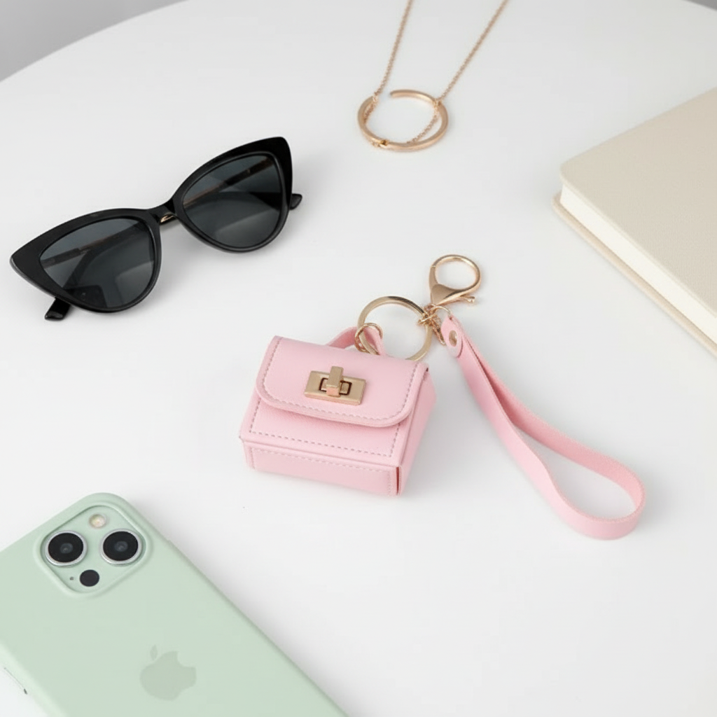 Leather Mini Purse Keychain