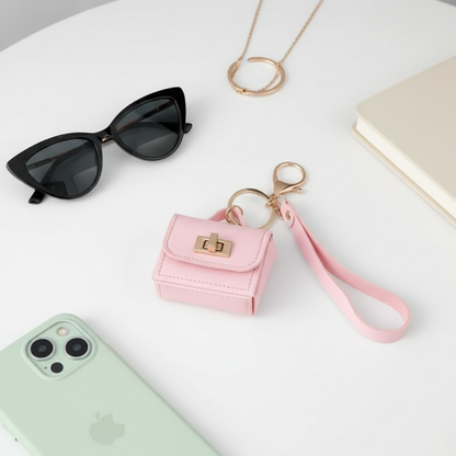 Leather Mini Purse Keychain