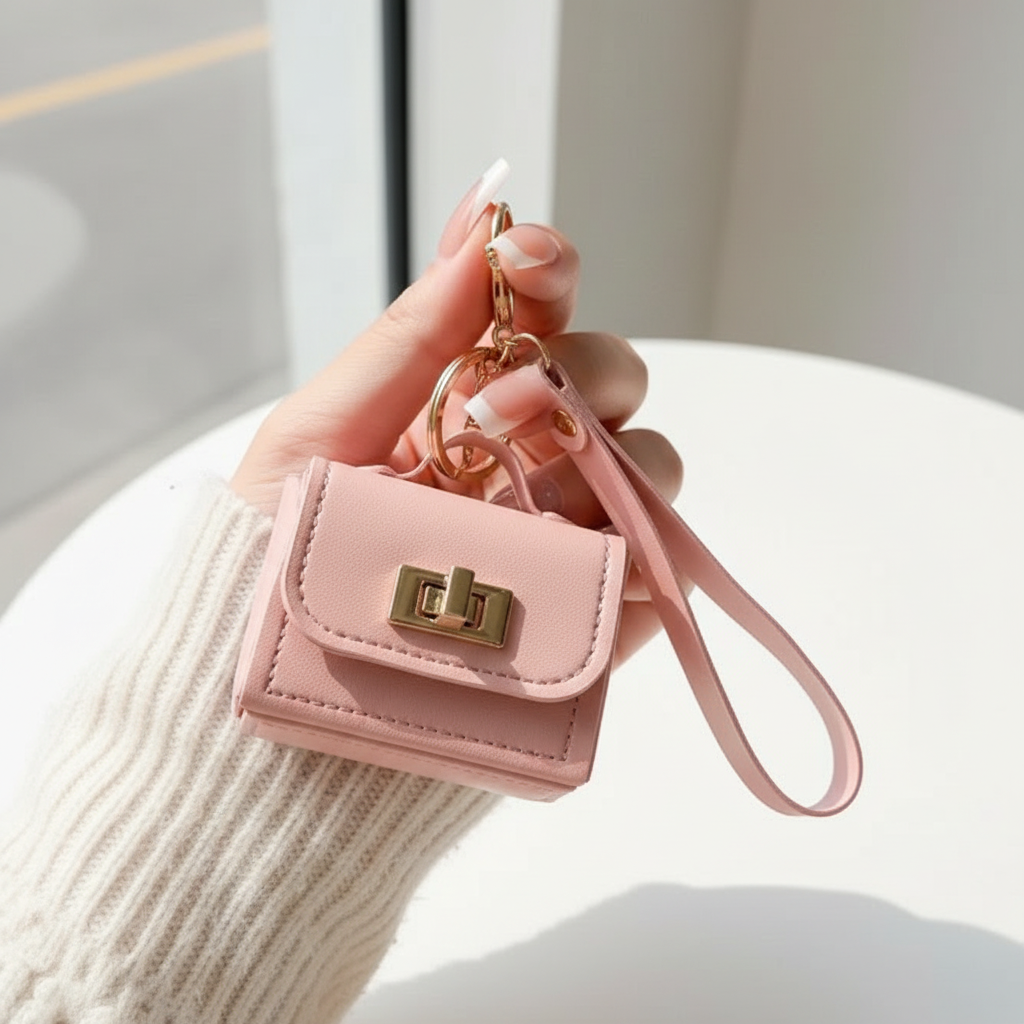 Leather Mini Purse Keychain