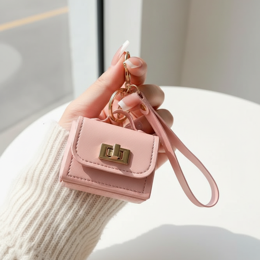 Leather Mini Purse Keychain