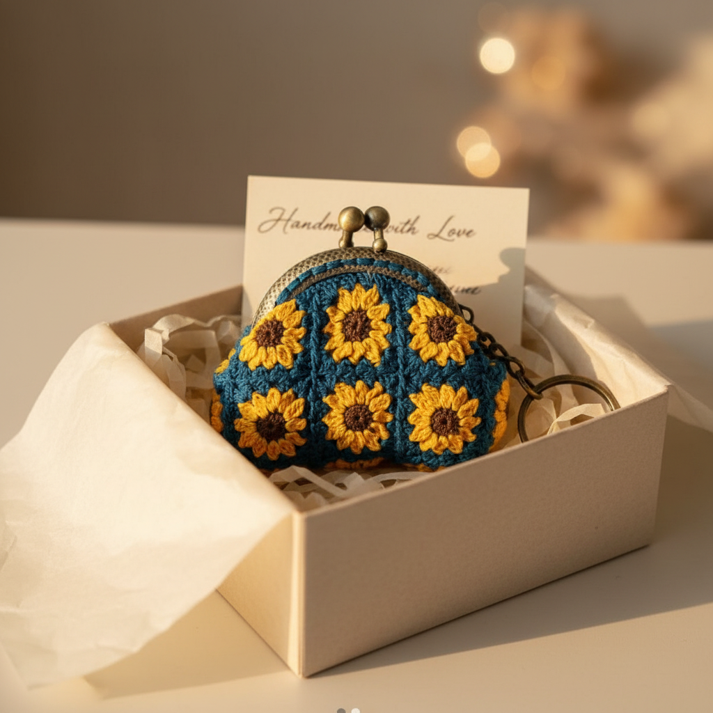 Handmade Mini Crochet Keychain Purse