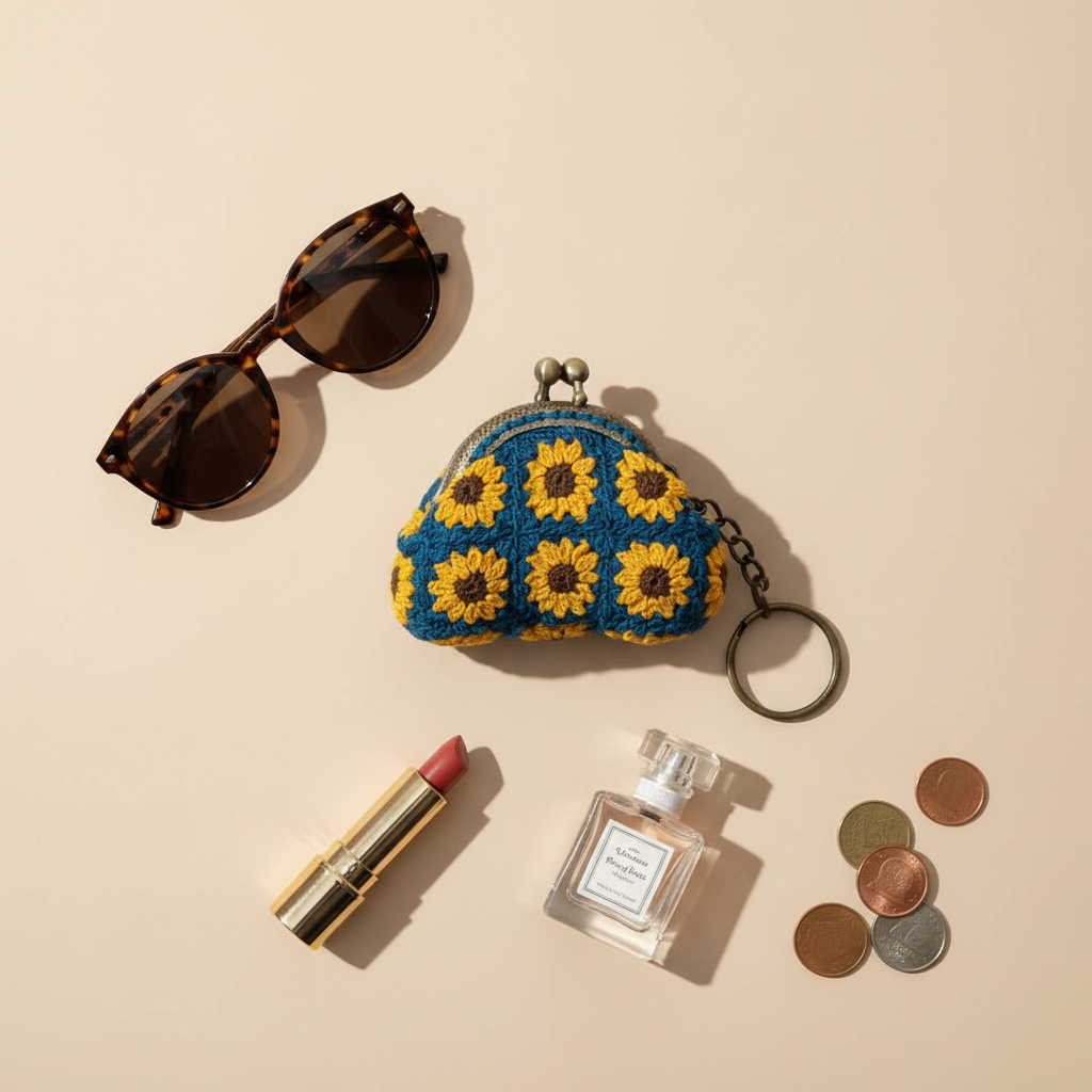 Handmade Mini Crochet Keychain Purse