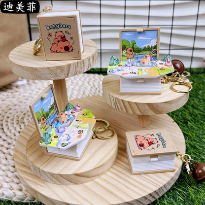 Capybara 3D Fantasy Book Keychain
