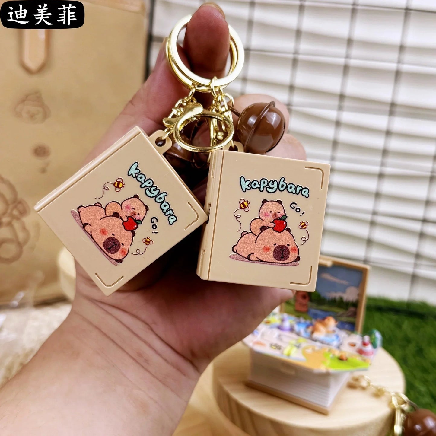 Capybara 3D Fantasy Book Keychain