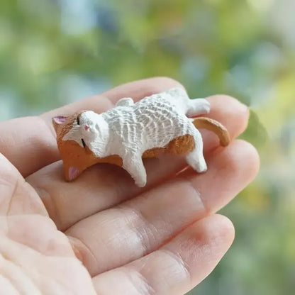 Hand-Painted Mini Cat Figurines – Set of 5