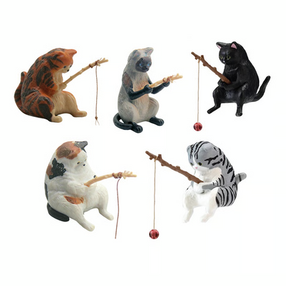 Hand-Painted Mini Cat Figurines – Set of 5