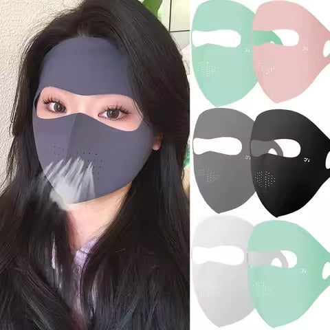 Women Sun Protection Anti-Ultraviolet Breathable Forehead Full Face Mask