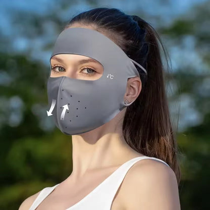 Women Sun Protection Anti-Ultraviolet Breathable Forehead Full Face Mask