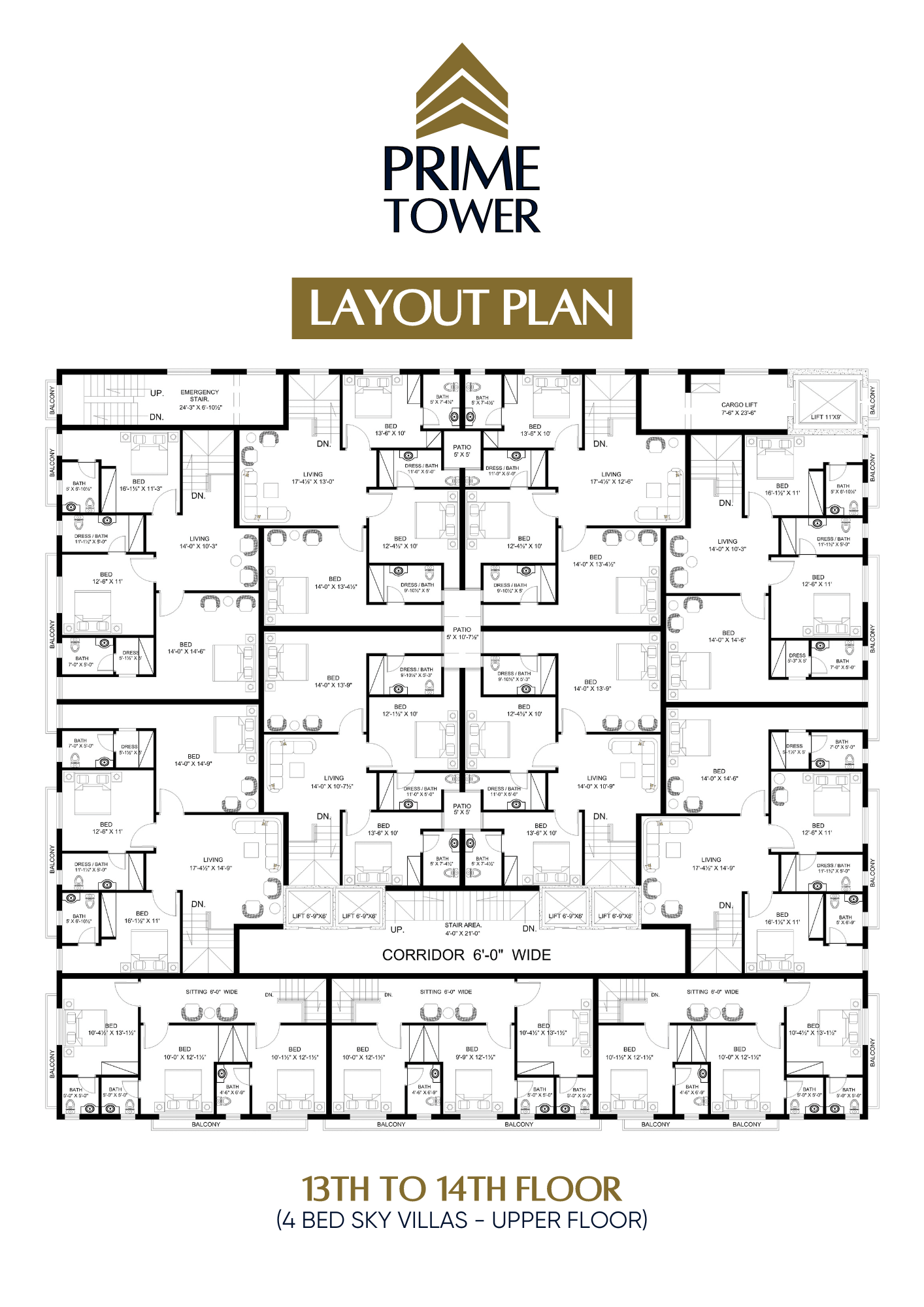 13th to 14th Floor (Upper)